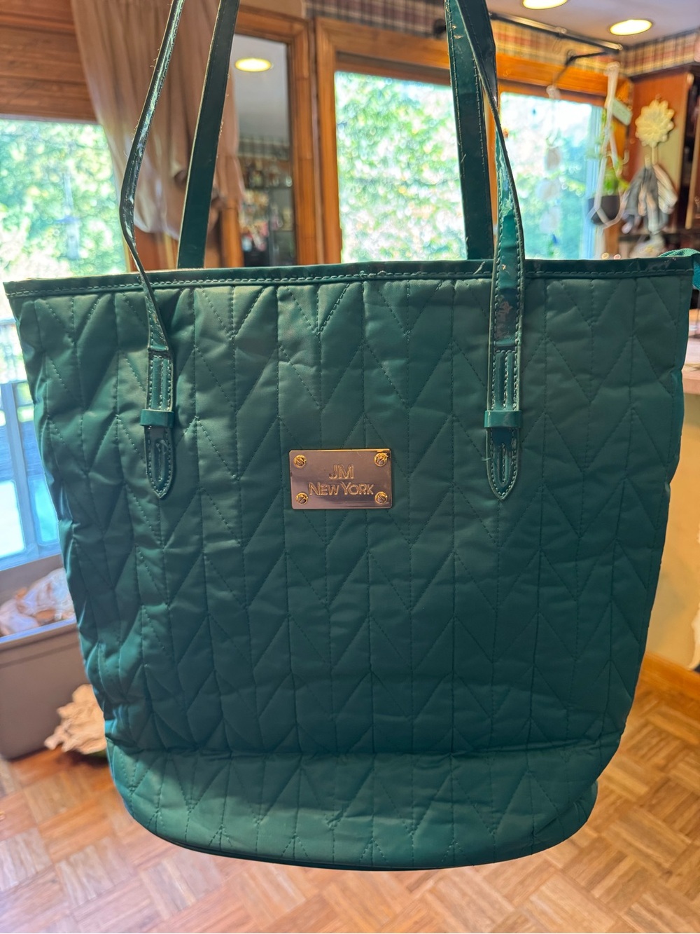 JM New York Teal Quilted Tote